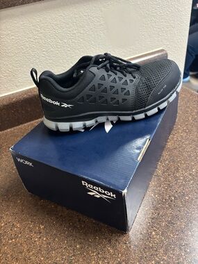 Reebok Black and Gray Slip-Resistant Work Sneaker